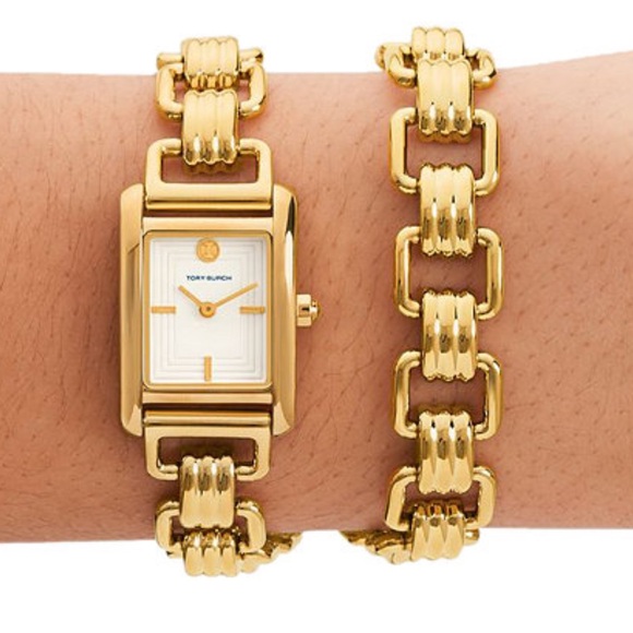 Tory Burch The Small Eleanor Double Wrap Bracelet Set, 19mm x 28mm - Picture 3 of 7